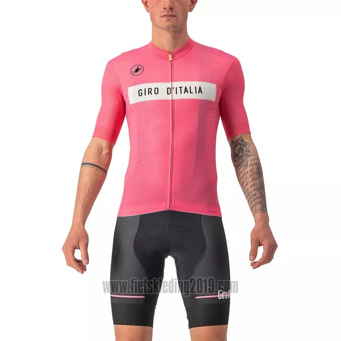 2022 Fietskleding Giro D'italie Lichte Roze Korte Mouwen en Koersbroek